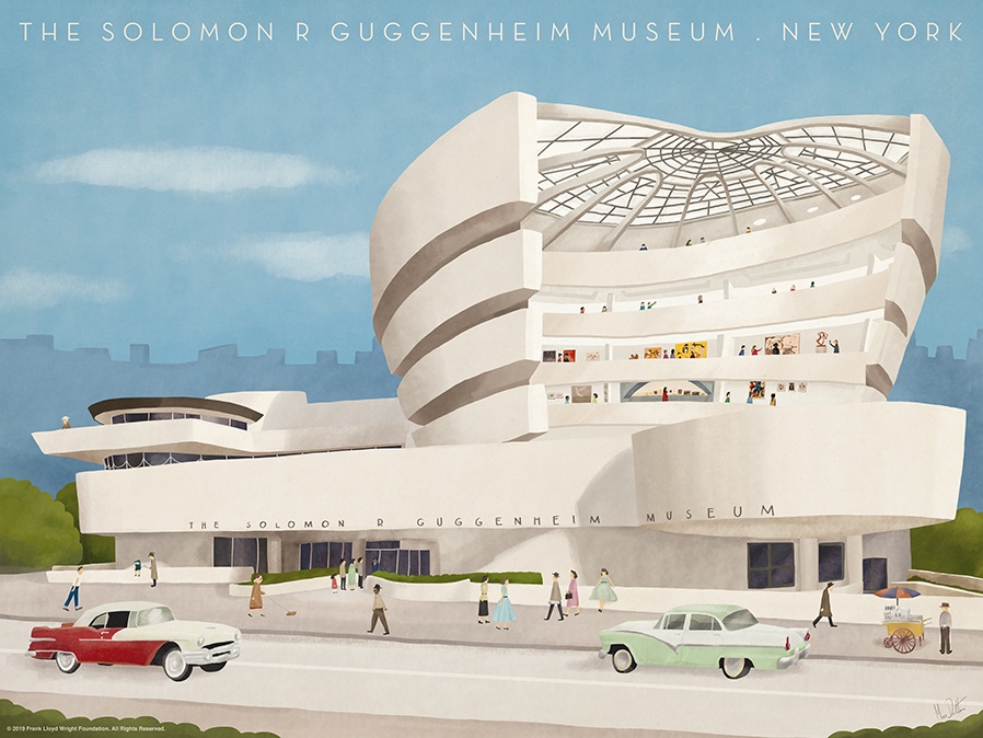 Guggenheim Museum illustration.