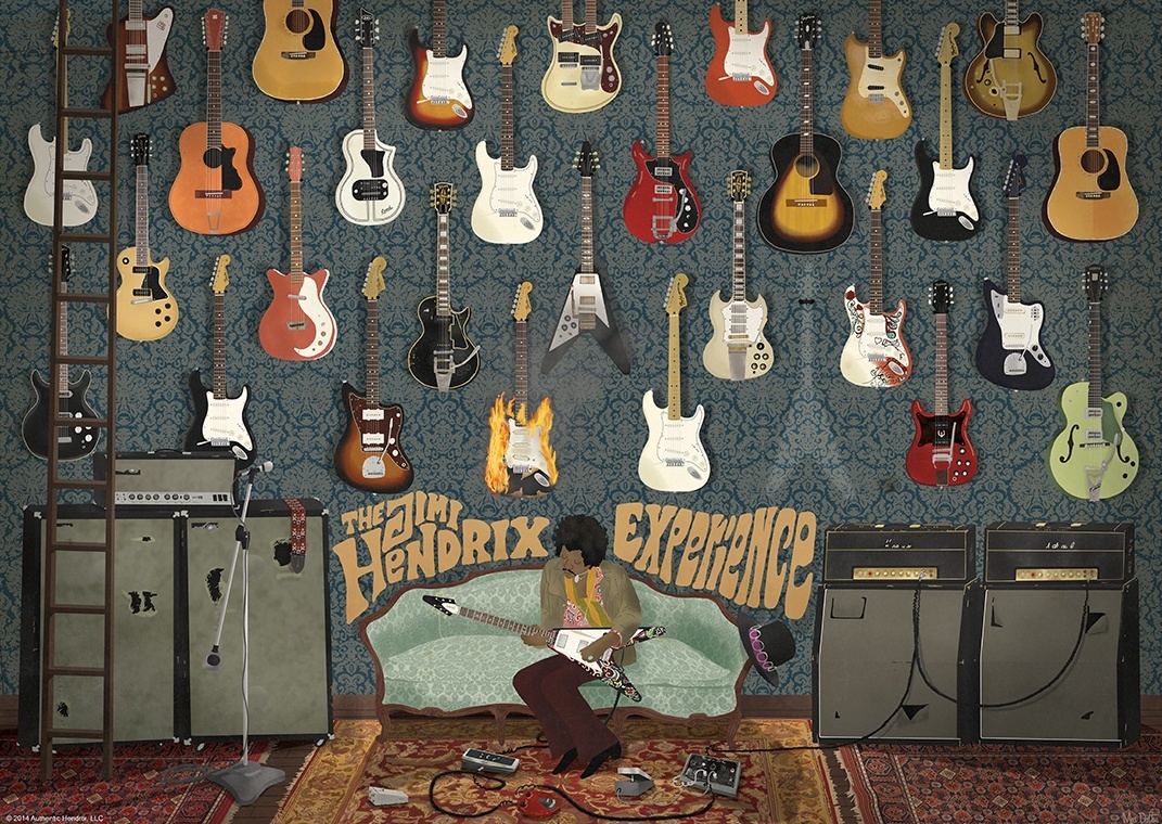 The Jimi Hendrix Experience illustration.